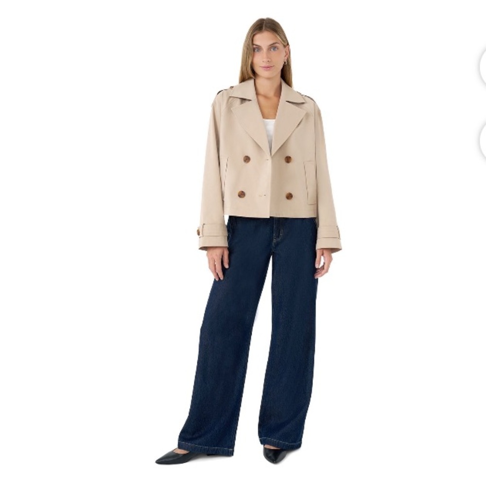 REBECCA MINKOFF | Women's Cropped Trench Coat - Picture 7 of 8